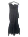 Size 2/XS Black Strapless Draped Layers Midi Flower Gown Black / 2/XS