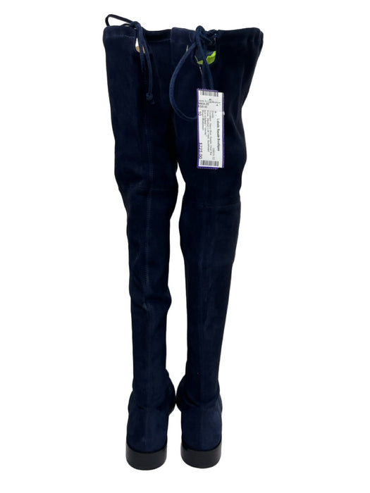 Stuart Weitzman Shoe Size 10 Navy Blue Suede Over the Knee Flat Heel Boots