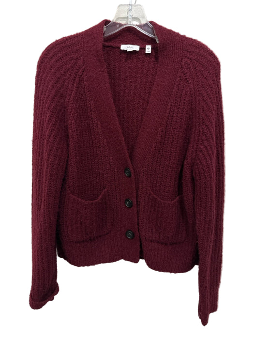 A.L.C. Size XS Burgundy Red Acrylic, Alpaca, Wool Buttons Pockets Knit Cardigan