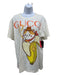 Gucci Size XS Cream, Orange & Yellow Cotton Scoop Neck Short Sleeve Logo Top Cream, Orange & Yellow / XS