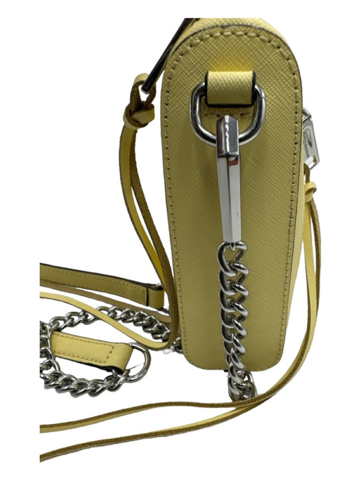 Rebecca Minkoff Pale Yellow Leather Coated Cross Body Solid Silver hardware Bag Pale Yellow