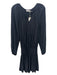 Ramy Brook Size XXS Black Polyester V Neck smocked Long Sleeve Tie Detail Dress Black / XXS