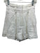 Aje. Size 6 White Linen Pleated Detail Belt Loops Hook & Zip Fly Cuffed Shorts White / 6