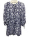 Daughters of India Size XS Purple & White Cotton Floral Long Sleeve Maxi Dress Purple & White / XS
