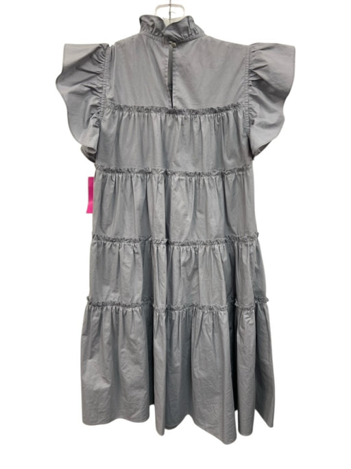 En Saison Size XS Dusty Blue Cotton Tiered Keyhole Back Knee length Dress Dusty Blue / XS