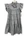 En Saison Size XS Dusty Blue Cotton Tiered Keyhole Back Knee length Dress Dusty Blue / XS