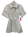 Helsa Size XS White Cotton Blend Skater Quarter Button Mini Dress White / XS