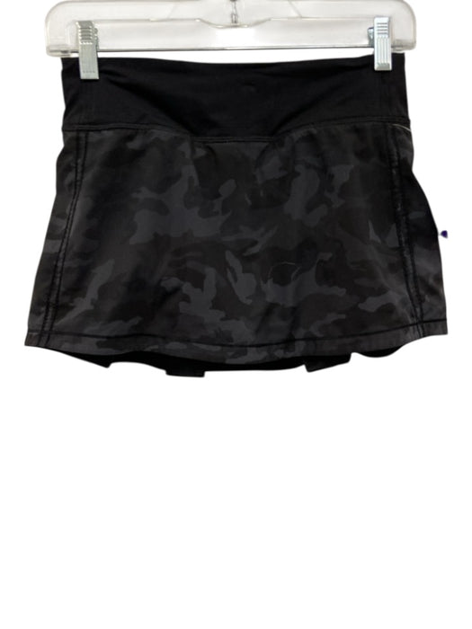 Lululemon Size 2 Black & Gray Nylon Blend Elastic Drawstring Waist Skort Black & Gray / 2