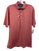 Johnnie O Size M Red & Blue Polyester Striped Polo Men's Short Sleeve Red & Blue / M