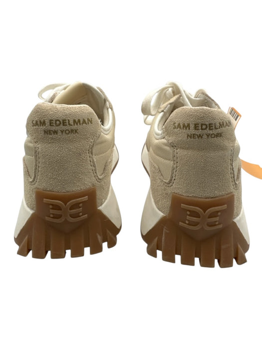 Sam Edelman Shoe Size 6.5 Beige, Cream & White Leather & Synthetic Sneakers Beige, Cream & White / 6.5