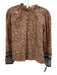 Cleobella Size XS Brown, White, Black Cotton Long puff sleeve Floral Print Top Brown, White, Black / XS