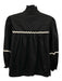 Crosby Size XS Black & White Cotton Long puff sleeve Ric-Rac Top Black & White / XS