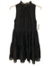 Elliatt Size XS Black Polyester Sleeveless Texture Mock Neck Mini Dress Black / XS