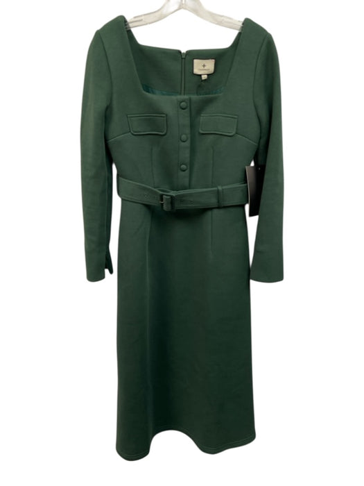 Tuckernuck Size XS Green Cotton & Polyester Long Sleeve Flap Pocket Midi Dress Green / XS