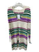 Free People Size L Beige Purple Green Cotton Striped Waffle Long Sleeve Dress Beige Purple Green / L