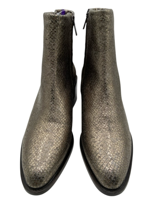 Clergerie Shoe Size 39.5 Silver & Gold Snake Print Metallic Pointed Toe Booties Silver & Gold / 39.5