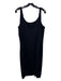 St John Sport Size L Black Wool & Rayon Spaghetti Strap Gunmetal Hardware Dress Black / L