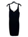 St John Sport Size L Black Wool & Rayon Spaghetti Strap Gunmetal Hardware Dress Black / L