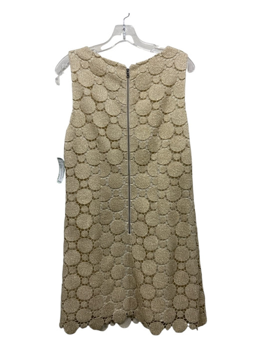 Alice + Olivia Size 10 Gold Viscose & Polyester Laser Cut Metallic Thread Dress Gold / 10