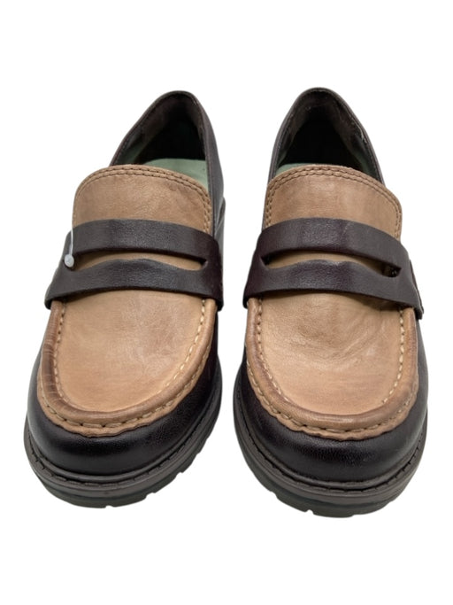 Salvia Morgan Shoe Size 37 Brown & Tan Leather Colorblock Almond Toe Loafers Brown & Tan / 37