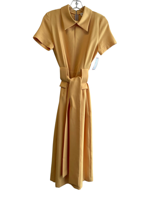 Julia Allert Size Medium Yellow Polyester Short Sleeve Pocket Collared Dress Yellow / Medium