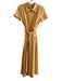 Julia Allert Size Medium Yellow Polyester Short Sleeve Pocket Collared Dress Yellow / Medium