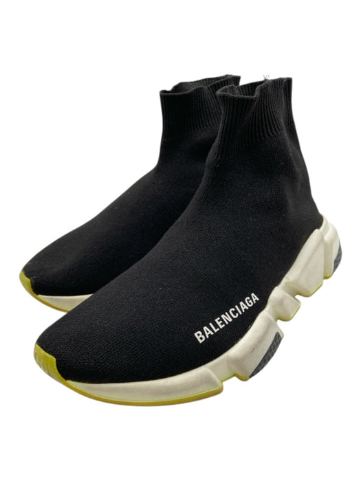 Balenciaga Shoe Size 7 Black & White textile upper Sock Ankle Logo Sneakers Black & White / 7