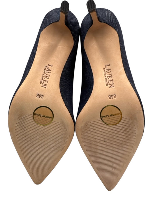 Lauren Ralph Lauren Shoe Size 8.5 Navy Blue fabric upper Denim Pointed Toe Pumps Navy Blue / 8.5