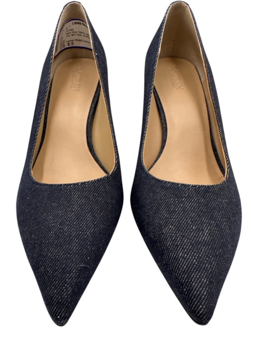 Lauren Ralph Lauren Shoe Size 8.5 Navy Blue fabric upper Denim Pointed Toe Pumps Navy Blue / 8.5