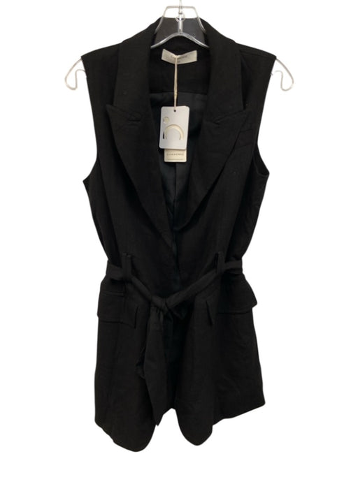 Commense Size XS Black Rayon Blend Sash Wrap Vest Black / XS