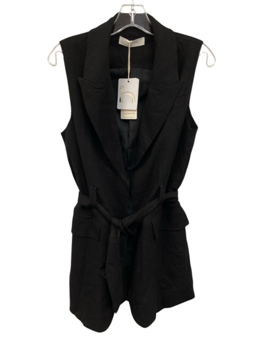 Commense Size XS Black Rayon Blend Sash Wrap Vest Black / XS