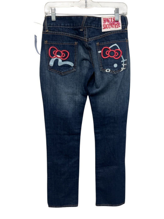 Evisu Size 30 Dark Wash Cotton Mid Rise Slim Fit Embroidered Jeans Dark Wash / 30