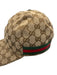 Gucci Tan & multi Polyester Guccissima Baseball cap Stripe Velcro Strap Hat Tan & multi / M