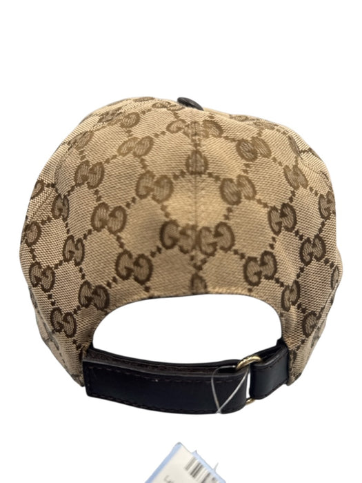 Gucci Tan & multi Polyester Guccissima Baseball cap Stripe Velcro Strap Hat Tan & multi / M