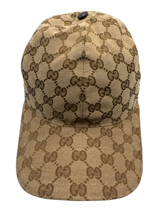 Gucci Tan & multi Polyester Guccissima Baseball cap Stripe Velcro Strap Hat Tan & multi / M