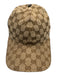 Gucci Tan & multi Polyester Guccissima Baseball cap Stripe Velcro Strap Hat Tan & multi / M