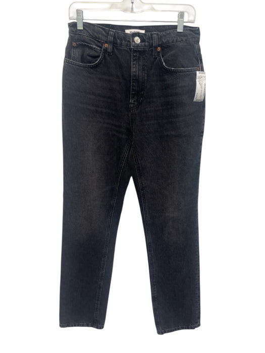 RE/DONE Size 27 Black Cotton High Rise Straight Zip Fly Jeans Black / 27