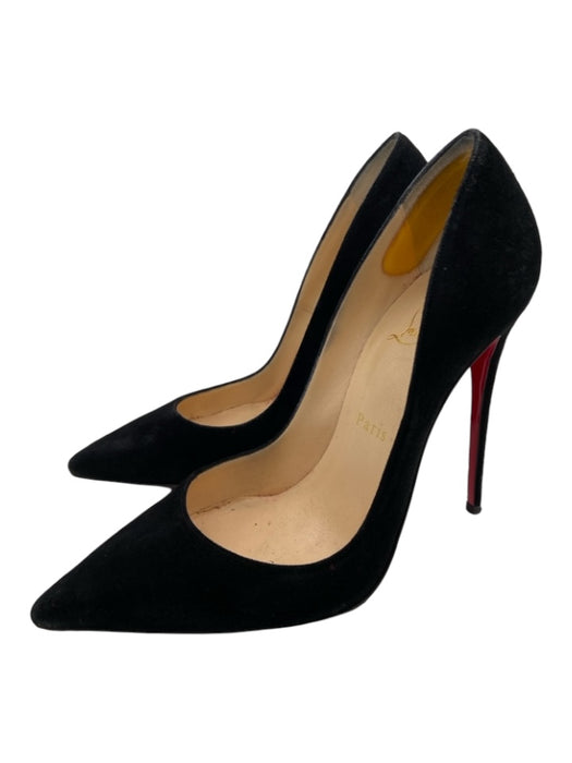 Christian Louboutin Shoe Size 38 Black Suede Stiletto Pointed Toe Pumps Black / 38