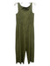 Rebecca Taylor Size 6 Olive Green Cotton Straps Tie Detail Rouched Jumpsuit Olive Green / 6