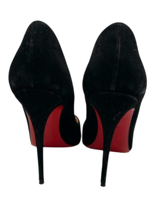 Christian Louboutin Shoe Size 38 Black Leather Suede Pointed Toe Stiletto Pumps Black / 38