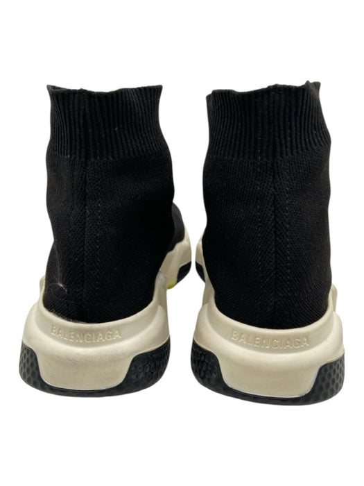 Balenciaga Shoe Size 7 Black & White Synthetic Knit Chunky Heel Sock Sneakers Black & White / 7