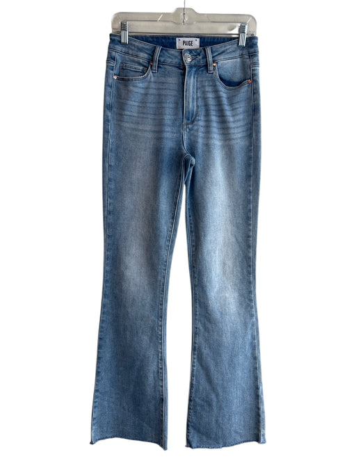 Paige Size 27 Blue Cotton Blend Denim Light Wash Wiskering Bootcut Jeans Blue / 27
