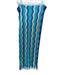 Missoni Blue Cotton & Viscose Open Knit Abstract Zig Zag Fringe scarf Blue