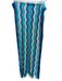 Missoni Blue Cotton & Viscose Open Knit Abstract Zig Zag Fringe scarf Blue