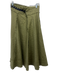 Nicole Paloma Size S Olive Green Fringe Wrap Snaps Midi Skirt Olive Green / S