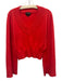 Carbon38 Size M Red Viscose & Nylon Long Sleeve V Neck Ribbed Detail Sweater Red / M