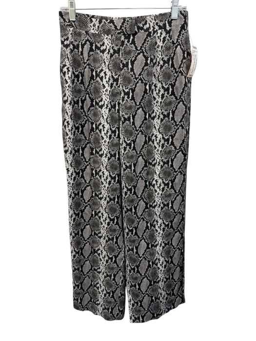 Rag & Bone Size 4 Gray, Black, White Silk & Rayon Elastic Waist Wide Leg Pants Gray, Black, White / 4