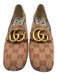 Gucci Shoe Size 39.5 Light Brown & Red Canvas Midi Block Heel Guccissima Pumps Light Brown & Red / 39.5