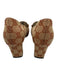Gucci Shoe Size 39.5 Light Brown & Red Canvas Midi Block Heel Guccissima Pumps Light Brown & Red / 39.5