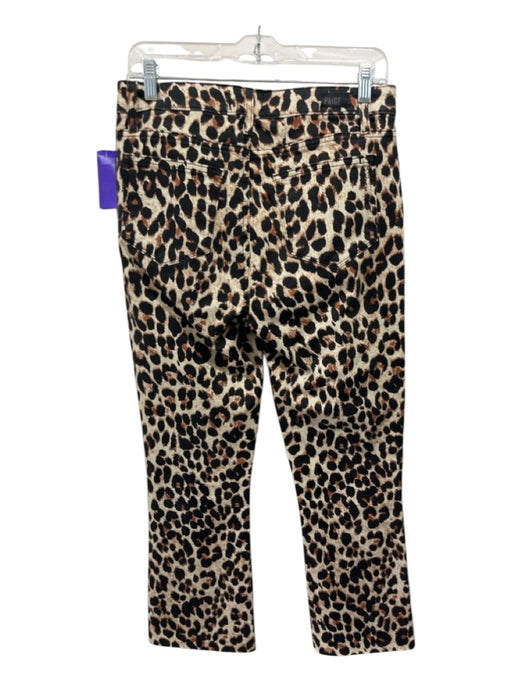 Paige Size 28 Tan, Black & Cream Cotton 5 Pocket Zip & Button Leopard Jeans Tan, Black & Cream / 28